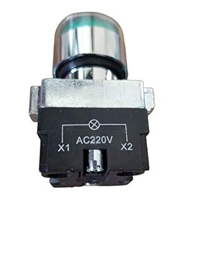 KAMCON? 22MM Momentary Illuminated Push Button Switch Red Green 1NO 1NC Metal Head X1&X2 AC 220 V (3, GREEN) - Image 3